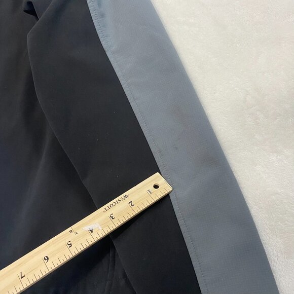 New Balance Mens Large Black Gray Full Zip Soft Shell Long Sleeve Jacket 130893 - Picture 11 of 13